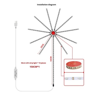 ไฟ LED RGB อัจฉริยะ ซิงค์เพลง 5V ไฟตกแต่งแบบพลุไหล พร้อมรีโมท/ควบคุมผ่านแอป - Product Image 5