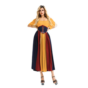Vestido <span class=keywords><strong>de</strong></span> estilo <span class=keywords><strong>de</strong></span> corte europeo y americano, vestido <span class=keywords><strong>de</strong></span> época renacentista Medieval Retro, disfraz <span class=keywords><strong>de</strong></span> Halloween - Product Image 5