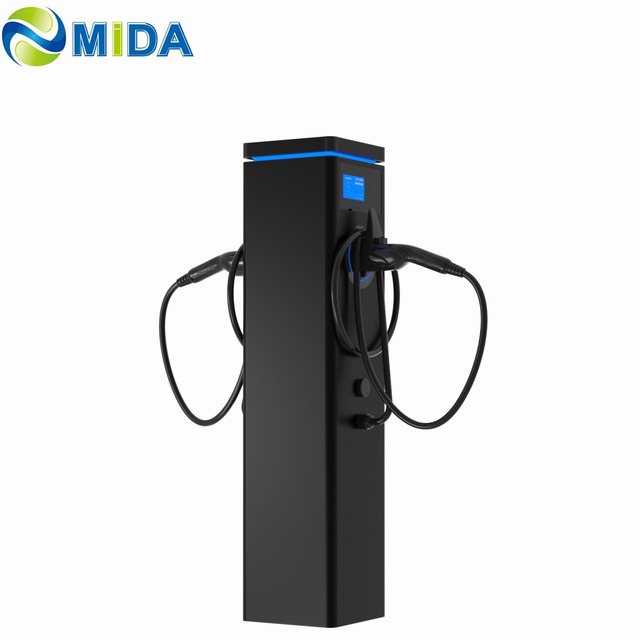 AC 44kW Public Charging Station With Dual Type 2 Cable 22kW Free Standing EV Charging Station