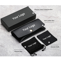 Boîte à lunettes noire Estuche De Gafas Accessoires pour lunettes de soleil avec logo personnalisé Pochette pour lunettes de soleil de poche Étui à lunettes