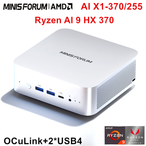 MINISFORUM AI X1 370/255 Mini PC AMD Ry-zen AI 9 HX 370/R7 255 2 * USB4 integrato doppio altoparlante <span class=keywords><strong>Desktop</strong></span> OCuLink Gamer <span class=keywords><strong>Computer</strong></span> WiFi7 - Product Image 3