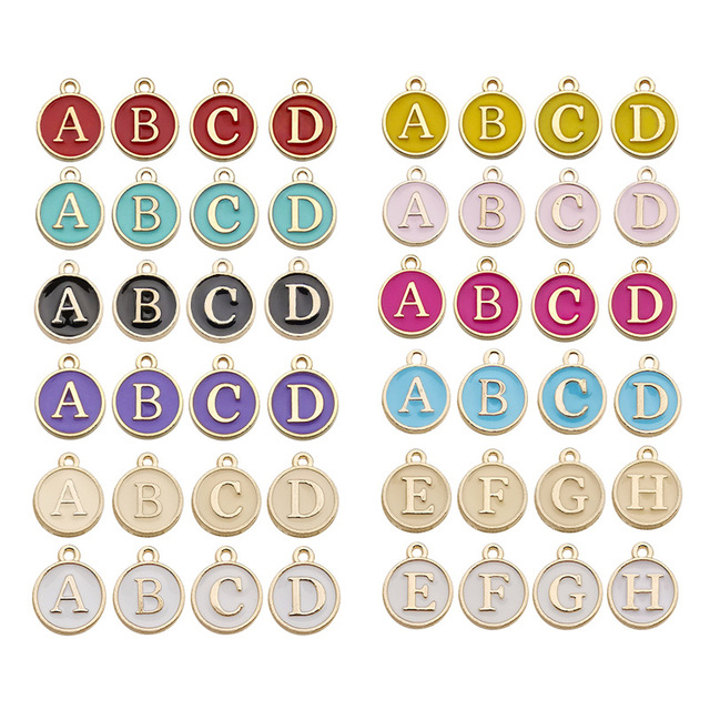 Gold alloy 12mm letter pendant