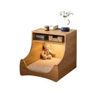 Table d'appoint moderne en bois avec rangement, écologique et adaptée aux animaux, pour la décoration du salon