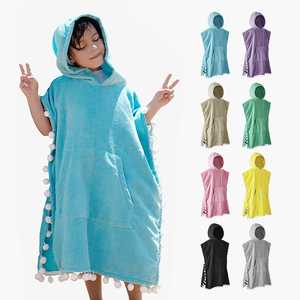 Serviette <span class=keywords><strong>de</strong></span> plage à capuche très vendue pour adolescents avec pompon pour tout-petits pour la piscine Serviettes <span class=keywords><strong>de</strong></span> <span class=keywords><strong>bain</strong></span> - Product Image 1
