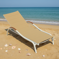 Chaises longues en aluminium pour l'extérieur, vente en gros, usage commercial |   Chaises longues de piscine durables avec filet pour hôtel villa