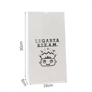 Personnalisez vos propres sacs en papier imprimés avec votre logo, sacs en papier de luxe sans poignée, blancs, pour emporter des aliments - Product Image 1