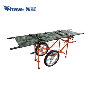 फील्ड फोल्डेबल व्हील्ड कूड़े वाहक अस्पताल बाहरी आपातकालीन रोगी परिवहन स्ट्रेचर ट्रॉली - Product Image 1