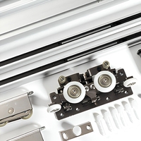 Kit de quincaillerie pour porte coulissante en verre sans cadre, système de roulettes en aluminium pour porte intérieure en verre