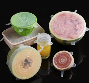 Populares Tapas Elásticas de Silicona Reutilizables para Microondas, Paquete de 6 Unidades, Tapas Universales para Recipientes, Tazones, Ollas y Sartenes, Accesorios de <span class=keywords><strong>Cocina</strong></span> - Product Image 4
