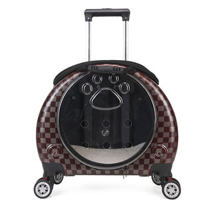 Mochila de plástico transparente para perros y gatos, ruedas, carrito transpirable, caja de viaje, transporte de gatos de moda aprobado por la aerolínea - Product Image 6