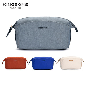 Kingsons Cosmetic Bag Large Capacity Zipper Storage Bag For Women Makeup Organizer Travel Accessory Case Solid Color - Product Image 1