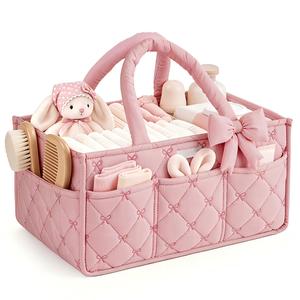 Panier de rangement pour couches de bébé OEM, organisateur de chambre d'enfant, panier de voyage pour les essentiels du nouveau-né, panier pour couches et lingettes pour bébé - Product Image 1