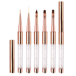 Juego de 5 pinceles para salón de uñas: planos, delineadores, filbert, lengua de gato, para pintura de gel acrílico UV, construcción de uñas y arte de uñas. - Product Image 5