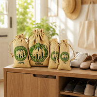 Sachets absorbants d'odeurs en charbon de bambou avec tissu en toile de jute, désodorisant pour voiture, maison, placard et sous-sol