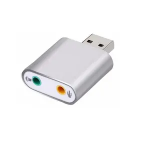 Plug And Play Aluminium Alloy USB 7.1 Kartu Suara Eksternal USB Adaptor Audio Sound Card untuk Notebook Desktop