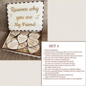 Venta al por Mayor de Cajas de Madera Decorativas con Forma de Corazón y Cuadrado, Regalo de Amistad Único y Novedoso - Product Image 4