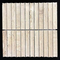 Mosaïque de carreaux en marbre travertin naturel poli de luxe moderne pour la décoration des sols et des murs de villas, hôtels, salles de bain et salons