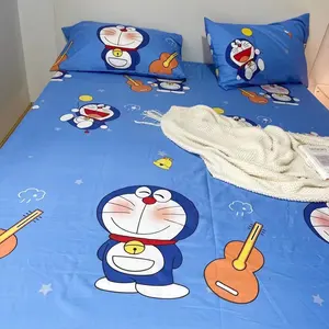 Cartoon Hotel Thuis Textiel Doraemon Beddengoed Sets Laken Elke Maat Beschikbaar 3Pcs