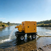 Pompe centrifuge auto-amorçante diesel haute pression de 4 pouces pour irrigation agricole avec remorque