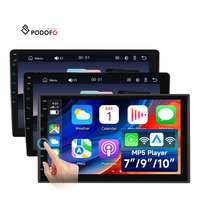 Podofo 2 Din 7/9/10'' Pemutar MP5 Mobil Wireless CarPlay/Android Auto BT/FM Radio Mobil Layar Sentuh IPS Stereo Mobil Pabrik OEM/ODM