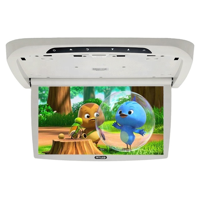 2025 Android Flip Down Monitor Overhead Roof Mounted Monitor Multimedia 18.5inch Ceiling Display Monitor