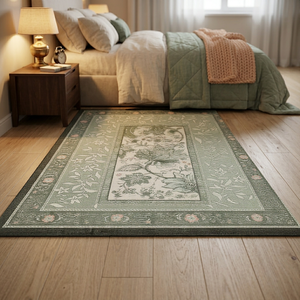 Tapis vintage lavable à poils ras, vert sauge, style Cottagecore, motif botanique, fabriqué à la machine, <span class=keywords><strong>pour</strong></span> salon, collection Provence - Product Image 6