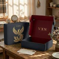 Boîtes d'expédition personnalisées en carton ondulé noir brillant de qualité supérieure, boîtes cadeaux pour abonnements, emballages pour vêtements et articles d'entreprise