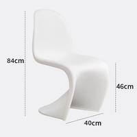 Chaise d'appoint sculpturale monobloc en plastique renforcé de fibres, design moderne, certifiée CE UE pour une utilisation intérieure et extérieure