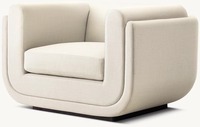 Fauteuil moderne de taille personnalisable, fabriqué à la main avec un cadre en bois massif, fauteuil de salon