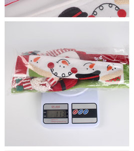 Nouveaux articles de Noël : <span class=keywords><strong>Gants</strong></span> de protection hexagonaux en tissu pour micro-ondes, poignées de réfrigérateur et four (motif bonhomme de neige) - Product Image 6