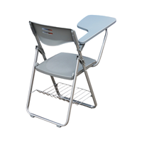 Chaise de loisirs pliante moderne en plastique avec tablette d'écriture, support pour livre et tablette, taille personnalisable, pour extérieur, bureau, hôtel, hôpital, salle à manger, école