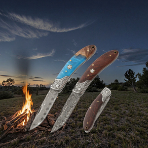 Nuevo Cuchillo Plegable de Bolsillo EDC con Mango de Palisandro/Resina y Hoja de Acero Inoxidable para Camping - Product Image 3