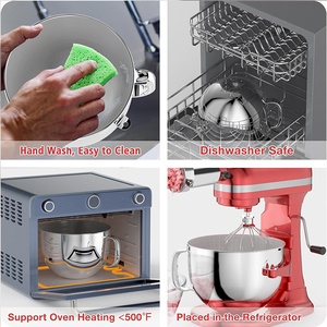Pièces de rechange pour batteur sur socle <span class=keywords><strong>Bol</strong></span> mélangeur en acier inoxydable 7QT Remplacement du <span class=keywords><strong>bol</strong></span> mélangeur pour batteur sur socle <span class=keywords><strong>Kitchenaid</strong></span> Bow-Lift - Product Image 4