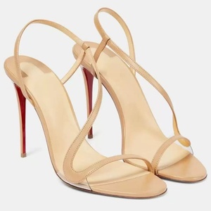 <span class=keywords><strong>Sandalias</strong></span> de tacón de aguja con correa al tobillo para <span class=keywords><strong>mujer</strong></span>, de satén con suela roja, clásicas, negras, de punta abierta, tacones altos, para verano, bodas, fiestas, zapatos de vestir, ¡Oferta! - Product Image 4