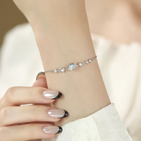 S999 argent Sterling créatif coloré clair de lune verre planète Bracelets bijoux pour femmes filles cadeau accessoires YB-XY-913