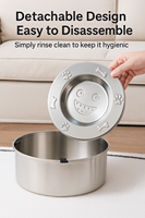 JZ Nouvelle gamelle de voyage flottante en acier inoxydable écologique pour animaux de compagnie avec base antidérapante, design rouge solide pour chats, alimentation plus sûre