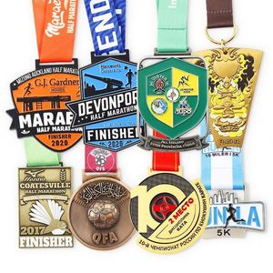 Fabricantes de Medallas Deportivas de Metal 3D con Diseño Personalizado, Medallas de Recuerdo de Oro para Maratón, Levantamiento de Pesas, Karate, Judo, con Cinta - Product Image 1