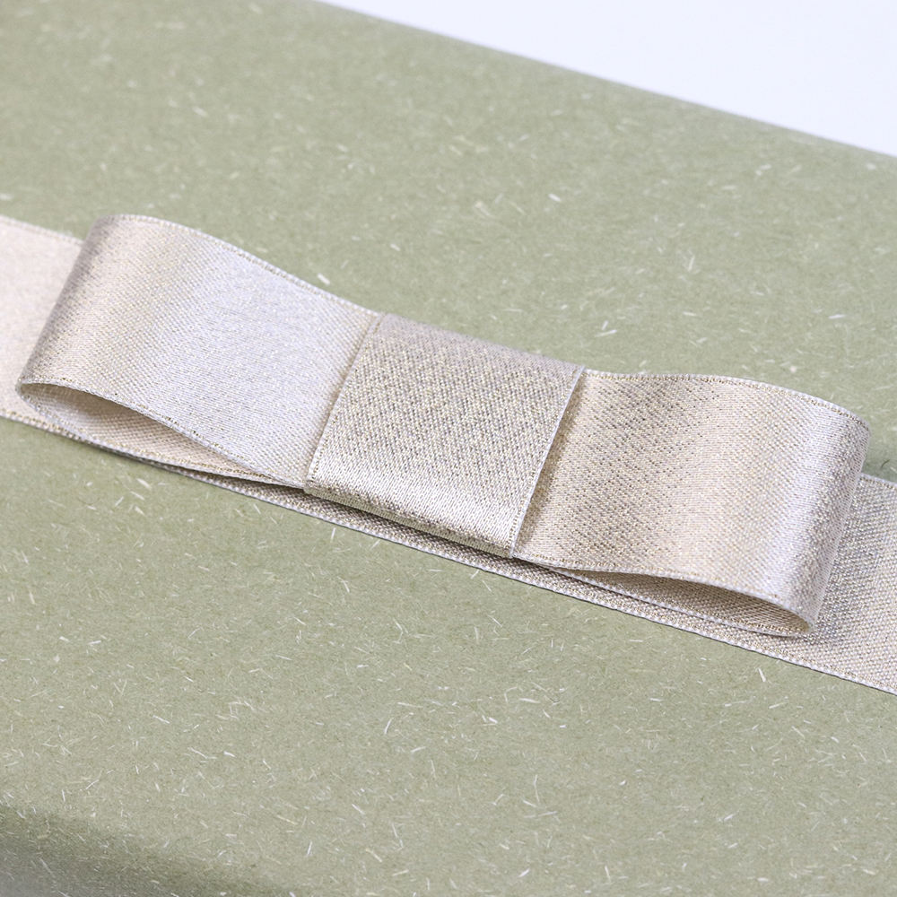 Wholesale Custom Logo Metallic Glitter Satin Ribbon Rose Gold Luster Style Gift Ribbon for Birthday Christmas Decoration