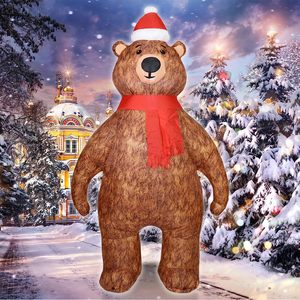 Grandes lumières LED extérieures Famille debout gonflable jouet pour enfants ours brun gonflable décoré décorations de cour de Noël - Product Image 2