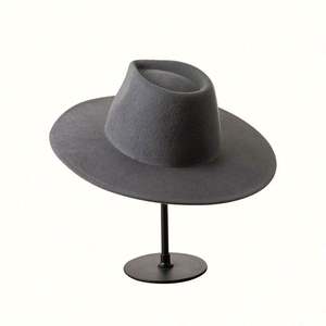 Chapeau Fedora en feutre de laine australienne de haute qualité, 100% laine, hiver, bord large plat de 9,5 cm, style cowboy - Product Image 4