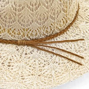 Yüksek kaliteli yaz nefes kadın erkek düz plaj Panama disket şapka hasır şapkalar - Product Image 6