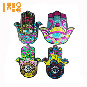 Patch in PVC Ricamato con Paillettes a Forma di Palma, Occhio del Diavolo, Accessori per <span class=keywords><strong>Abbigliamento</strong></span>, Ricamo con Perline Fai-da-Te - Product Image 4