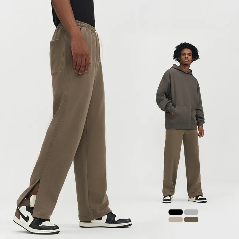 2023 NEW Street Minimalist 370G 100% Cotton Loose Casual Elastic Waist Sports Oversized Pants Men Blank Straight Leg Sweatpants