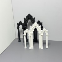Ornements miniatures en plastique pour maison de poupée, décoration d'arche florale de mariage, style gothique sombre, ornement de fond