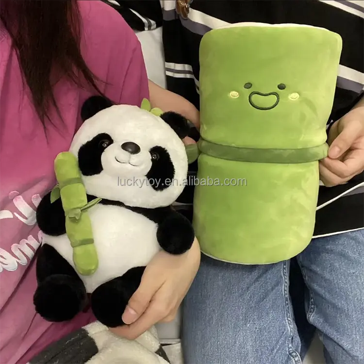 Yeni sevimli panda bambu küçük peluş panda oyuncak özel dolması yumuşak malzeme