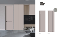 Porte de chambre en bois de style néo-chinois moderne, grain de noyer foncé, écologique, insonorisante et résistante à l'usure