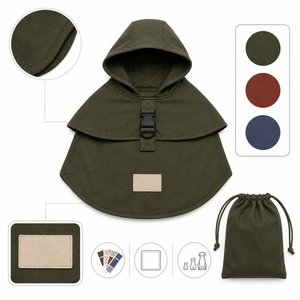 Imperméable pour chien en nylon uni avec capuche, imperméable, pour toutes les saisons, à porter en extérieur - Product Image 2