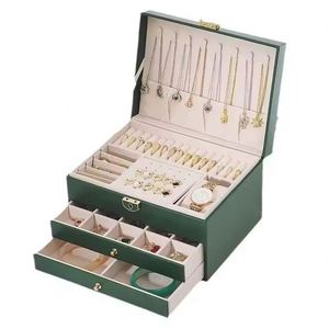 Custom Logo 3 Layers Pu Leather Jewelry Storage <b>Box</b> Desktop Organizer <b>Box</b> for <b>Earring</b> Ring Necklace Bracelet - Product Image 4