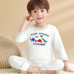 Nuovo Set di Biancheria Intima Termica per Bambini, Abbigliamento Autunno-Inverno per Ragazzi, <span class=keywords><strong>Pigiama</strong></span> in Puro Cotone <span class=keywords><strong>con</strong></span> Stampa di <span class=keywords><strong>Dinosauri</strong></span> a Maniche Lunghe - Product Image 3