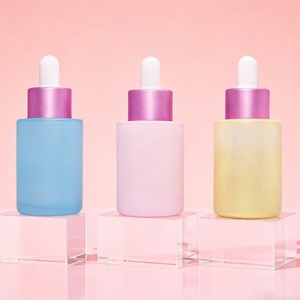 Customized Skincare Colored Empty 30ml 1oz Luxury Serum Oil Dropper Bottle 50 ml Luxury Serum Bottle with Rose Gold Cap - Product Image 1